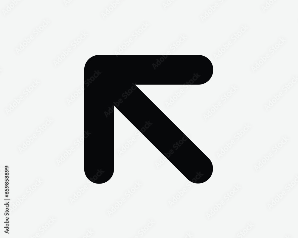 Poster arrow point top left icon exit entrance path direction navigation position location black white shap