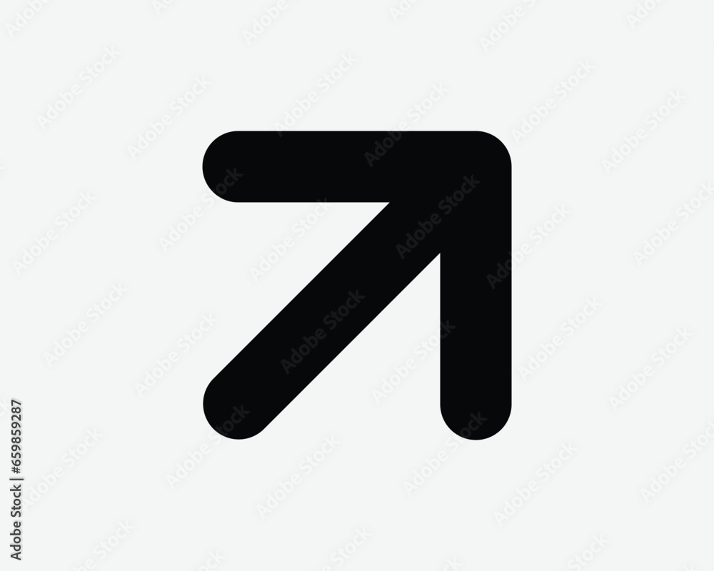Poster arrow top right icon point pointer navigation position direction entrance enter black white shape li