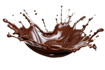 Image of dark chocolate splash isolated on transparent background