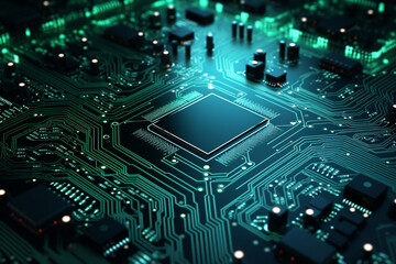 Fototapeta premium electronic board display. illustration style, technology and science background. 3d rendering