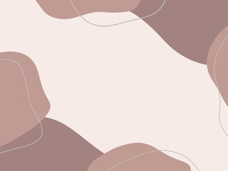 Brown & beige abstract background template with geometric shapes and wave lines. Good for greeting card, postcard,wedding Welcome board, banner designs, online promotions and adverts.