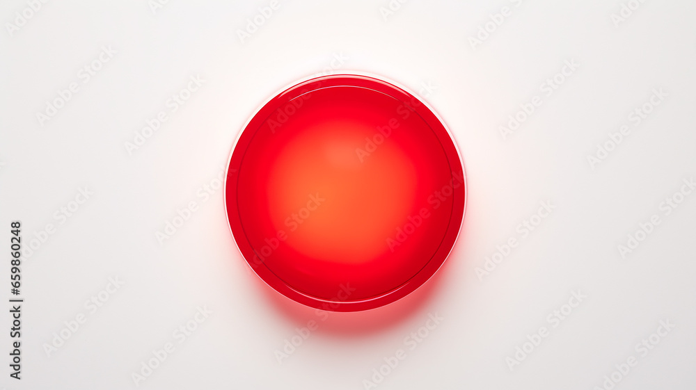 Poster red light fluorescent button isolated on the background of computer graphics website design