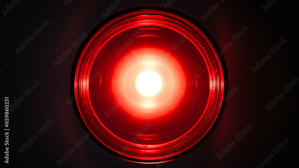 Poster red light fluorescent button isolated on the background of computer graphics website design