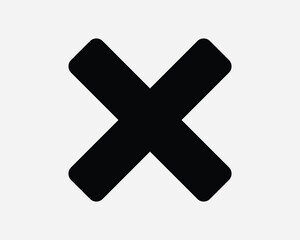 Cancel Icon Delete Remove Revoke Restrict Restricted Eliminate Prohibited X Cross Close Wrong Black White Line Outline Shape Sign Symbol EPS Vector