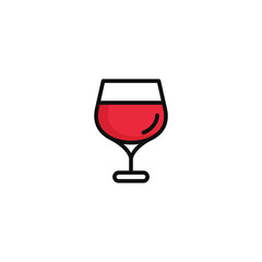 Wine glass vector illustration isolated on white background. Wine glass icon