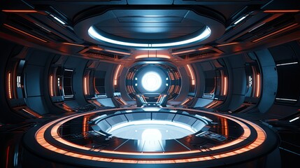 Sci-fi concept image with a space for a logo