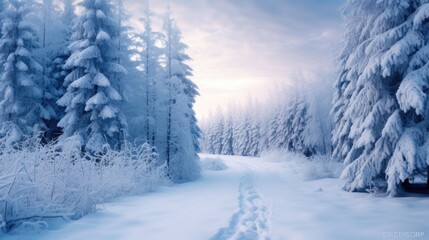 Obraz premium winter landscape with snow