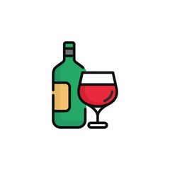 Wine vector illustration isolated on white background. Wine icon