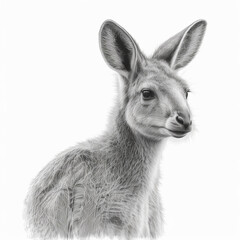 Pencil sketch drawing cute kangaroo animal pictures