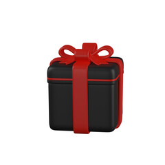  black gift with red rebon rendered icon illustration