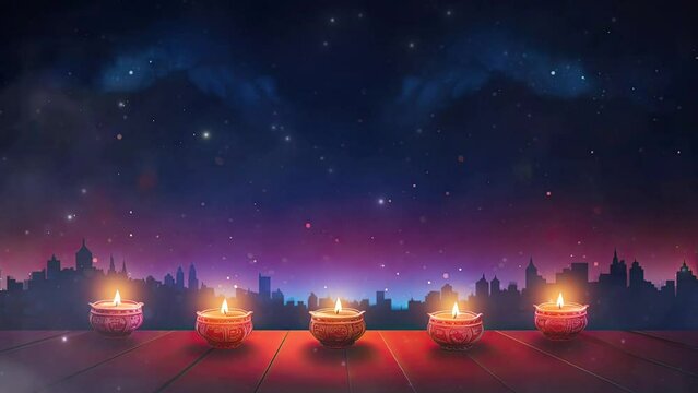 diwali festive of light celebration background animation for social media story. seamless looping time-lapse virtual video animation background.