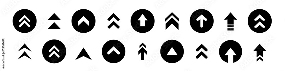 Poster swipe down and up cursor line icons set. scroll outline arrow vector symbol. action scrolling mouse 