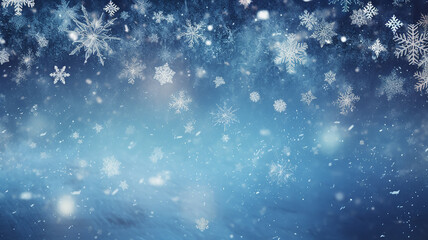 Fototapeta na wymiar snowflakes are falling beautiful winter christmas luminous background