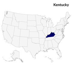 Map of Kentucky. Kentucky map. USA map