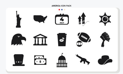 set of American vector icons