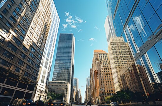 City Skyline In The Big City Background.