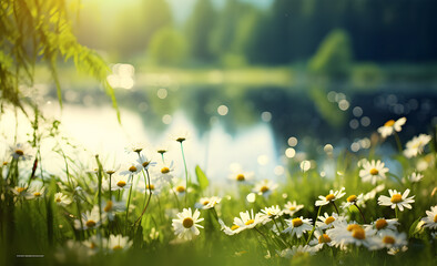 springtime background with spring flowers ai generative