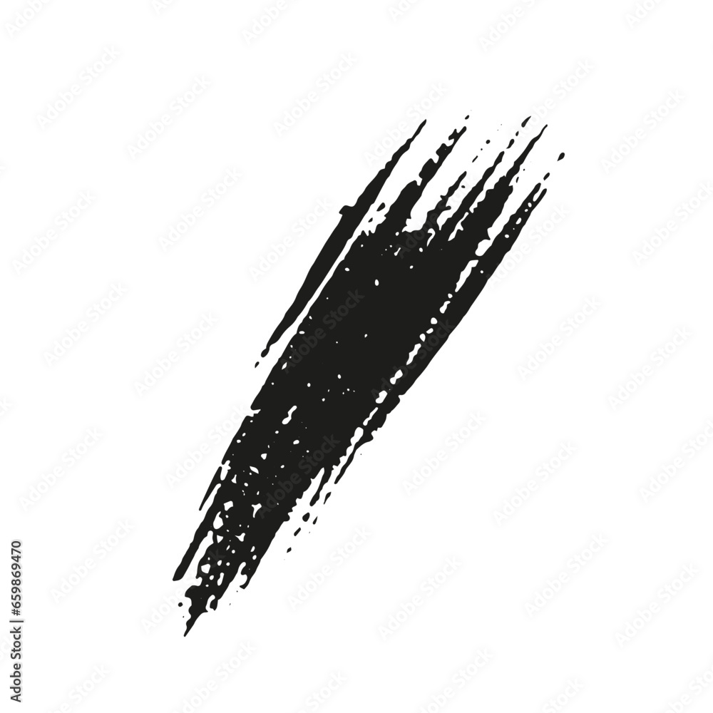 Poster scratch, brush stroke. abstract scrape, ink paintbrush. dirty grunge rough texture. grungy splash. w