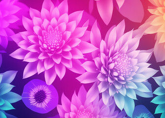 abstract futuristic flower background in bright vivid colours created with generative ai technology
