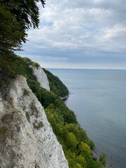 View from the white chalk cliffs at the 'Kaiserstuhl' in the Jasmund National Park on the Baltic Sea island of Rügen