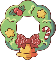 Christmas Set Cartoon Cute Little Santa Gift Holiday Decoration Illustration