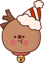 Christmas Set Cartoon Cute Little Santa Gift Holiday Decoration Illustration