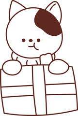 Christmas Set Cartoon Cute Little Santa Gift Holiday Decoration Illustration