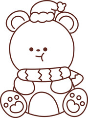 Christmas Set Cartoon Cute Little Santa Gift Holiday Decoration Illustration