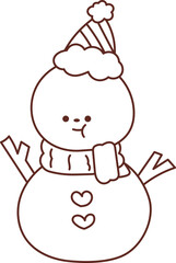 Christmas Set Cartoon Cute Little Santa Gift Holiday Decoration Illustration