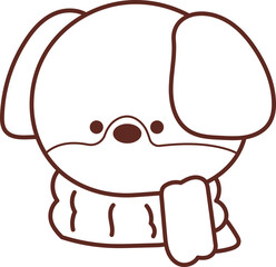 Christmas Set Cartoon Cute Little Santa Gift Holiday Decoration Illustration