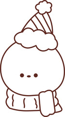 Christmas Set Cartoon Cute Little Santa Gift Holiday Decoration Illustration