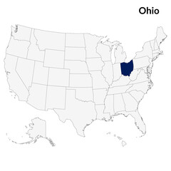 Map of Ohio. Ohio map. USA map