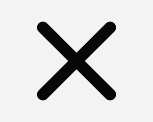 Obraz premium Cancel Cross Block Prohibited Not Allowed Cannot Denied Reject Rejected Wrong X Mark Vote Deny Black White Outline Line Shape Sign Symbol EPS Vector