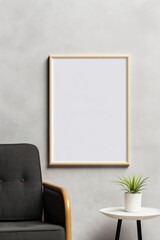 Fototapeta premium Minimal frame mock up in a modern contemporary design