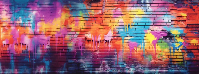 Papier Peint photo Graffiti Street art graffiti on the wall. AI