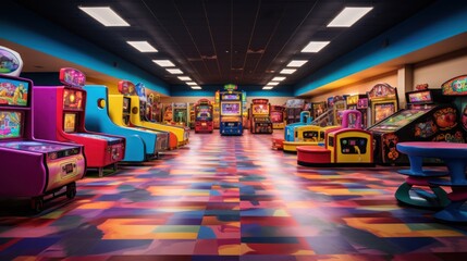 vibrant game room awaits eager kindergartners - obrazy, fototapety, plakaty