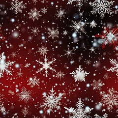 Snowflakes style seamless pattern. AI Generated.