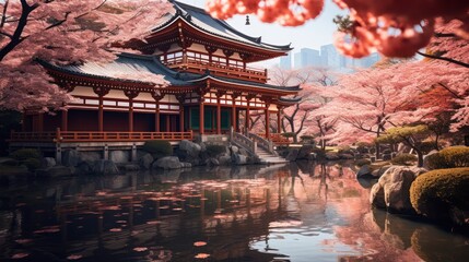 Kyoto Daigoji temple, an emblem of autumn hues and spring blossoms