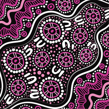 Vector dot background inspired by Aboriginal art