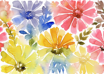abstract water colour flower background in pastel colours created with generative ai technology