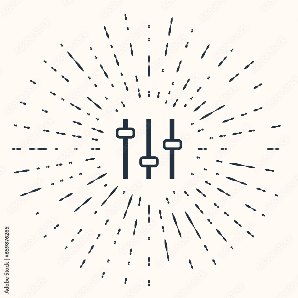 Poster grey music equalizer icon isolated on beige background. sound wave. audio digital equalizer technolo