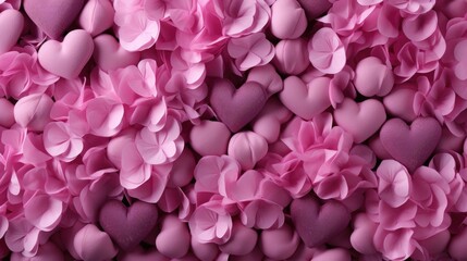Fototapeta premium Abstract Valentine's day background Concept with flowers (Copy Space)