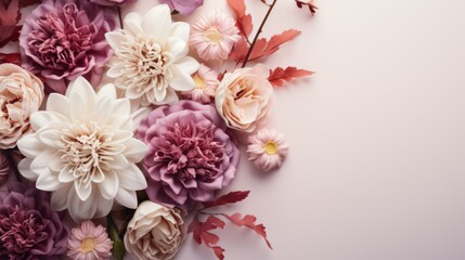 Obraz na płótnie Canvas Abstract Valentine's day background Concept with flowers (Copy Space)