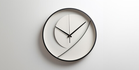 Simple Wall Clock, clock on white. Generative Ai content
