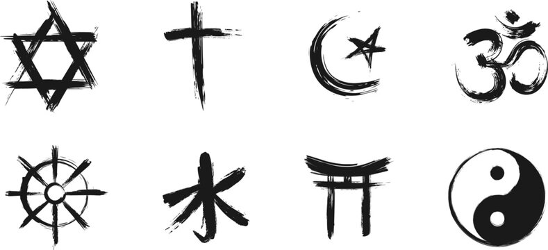 religion logo - paintbrush style on transparent background