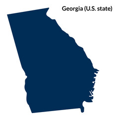 Map of the U.S. state Georgia. U.S. state Georgia map. USA map