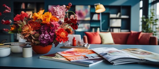 Designers office table with color palettes