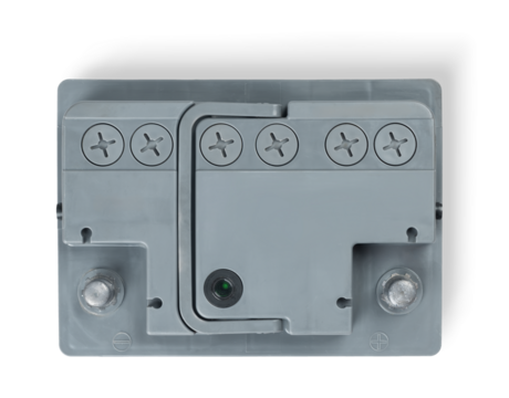 Car battery top view, isolated on a transparent background png