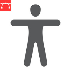 Body glyph icon, person and mindfulness, human body vector icon, vector graphics, editable stroke solid sign, eps 10.