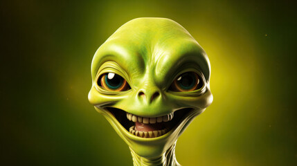 Image of an alien. Humanoid from an other planet portrait on studio background.